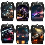 Racing Car / Motorcycle Backpack Women Men Rucksack Punk Motorbike Travel Bag Children School Bags Teenager Daypack Laptop Bag