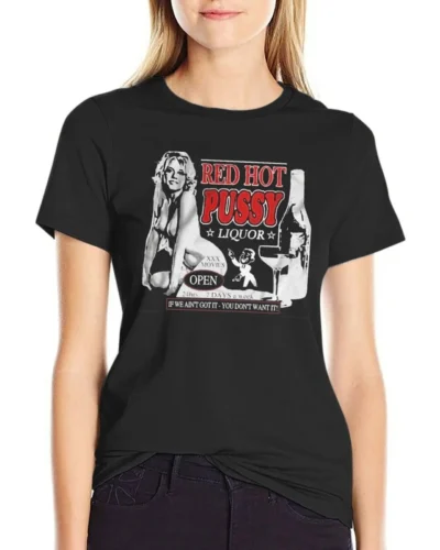 Red Hot Pussy Liquor T-Shirt plain customizeds anime sweat luxury designer clothing Women