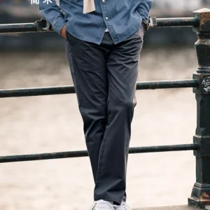 SIMWOOD 2025 Spring New Regular Straight 270gsm Fabric Pants Men Casual Classical Chinos Trousers