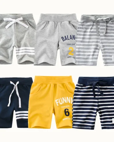 2024 Summer Children Shorts Pants for Boys 100% Cotton Letter Number Cartoon Sport Casual Pants for Baby Boys Girls