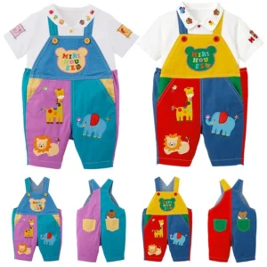 Boys Summer Shorts Overalls Capri Pants Bear Cartoon Baby Girls Rainbow Pant Kids Clothes Baby Pants Boy Baby Jumpsuit 80-120
