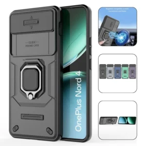 For OnePlus Nord 4 5G Case Car Magnetic Ring Stand Armor Phone Cases for One Plus Nord4 1+Nord 4 2024 CPH2663 6.74" Back Cover
