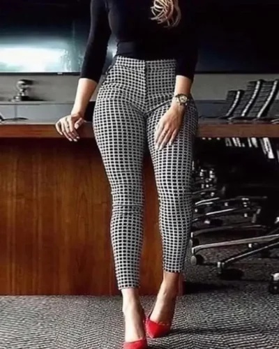 Fashion Casual Women trousers High Waist  Skinny Pants Female Trousers Pants Casual Pants