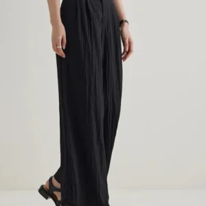 DUSHU【3 Colors】Women Summer Thin Trousers Sunpant Cool draped Long Pants Black Full Length Office Lady Elastic Waist Trouser