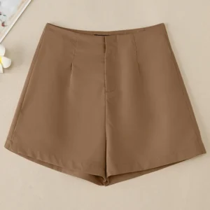 ZANZEA 2025 Summer High Waist Short Pants Leisure Everyday Wear Loose Casual Shorts Solid Wide-Leg Women's Mid-Thigh Trousers