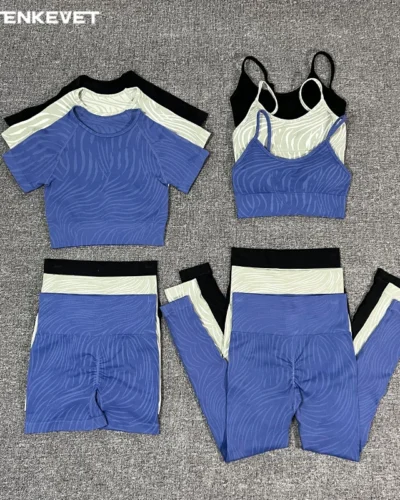 Sports Set Women Shorts Fitness Tights Seamless Yoga Set Crop Top Running Stretch High Waist Leggings Gym Sets Womens Outfits