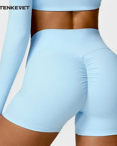 Ctenkevet Solid Color Women Fitness Quick-Dry Sport Short Women Cycling Soft Training Shorts Jog High Waist Yoga Short Legging