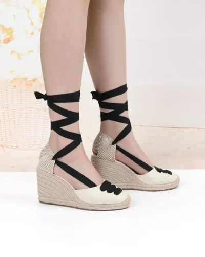 Sandalias Mujer Women's Wedge Espadrille Sandals Comfortable Slippers Ladies Womens Casual Shoes Breathable Flax Canvas Pumps