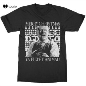 Ya Filthy Animal Men’s T-Shirt | Funny Home Alone Movie Quote Tee | Casual Cotton Graphic Shirt