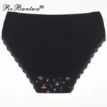 3 Pack Plus Size High Waist Cotton Panties Floral Lace Briefs