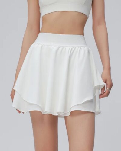 Yoga Short Skirt Anti-exposure High Waist Slimming Skirt for Women in Summer Wear Two-piece Outdoor Running Sports Skirt